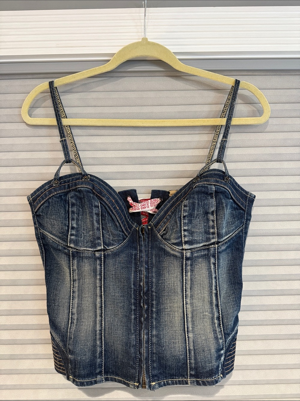 New Guess premium Denim Bustier Tank Top in Dark Blue - size M